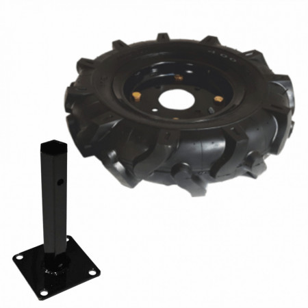 Set 2 roti  cauciuc 5.00-8 manicot hexagonal Ø23mm inclus